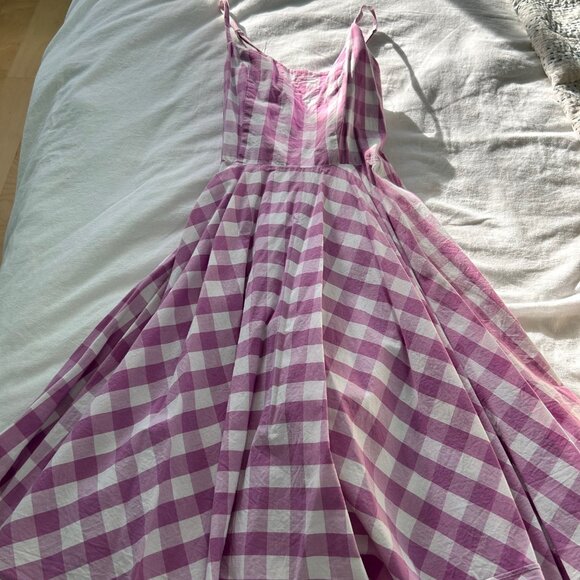 Purple gingham 100% cotton dress - Picture 3 of 4